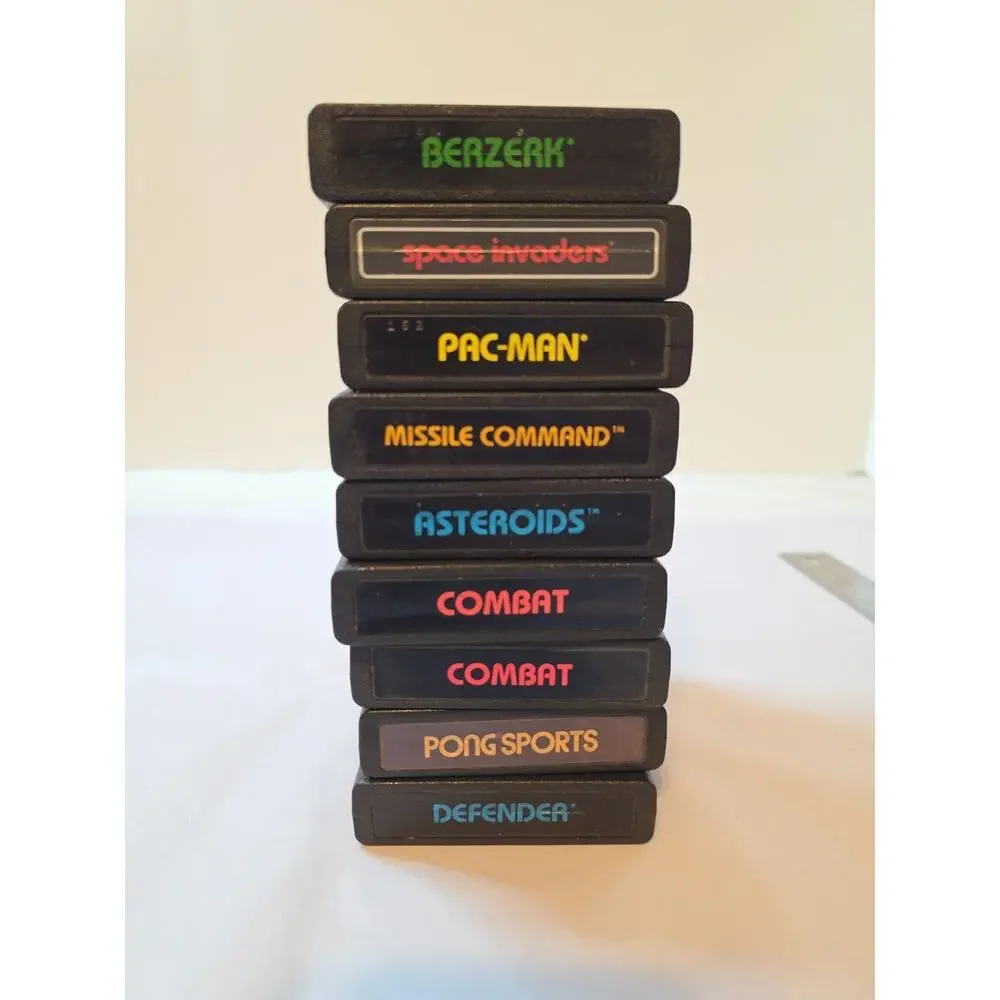 Vintage lot of 9 Original Atari Games Missile Command, Space Invaders, Asteroids